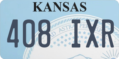 KS license plate 408IXR