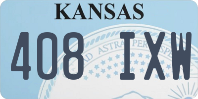 KS license plate 408IXW