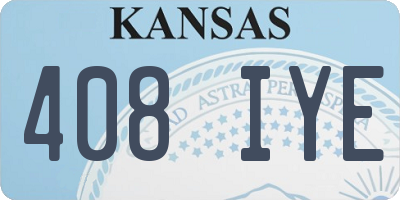 KS license plate 408IYE