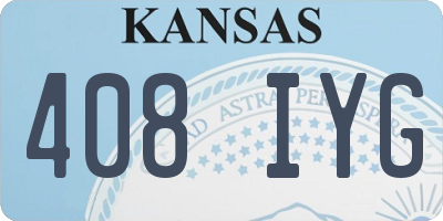 KS license plate 408IYG