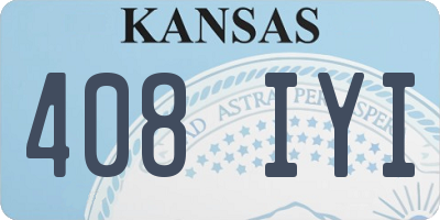 KS license plate 408IYI