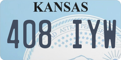 KS license plate 408IYW