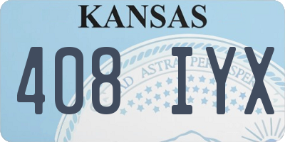 KS license plate 408IYX