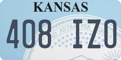 KS license plate 408IZO