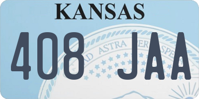 KS license plate 408JAA