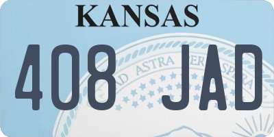 KS license plate 408JAD