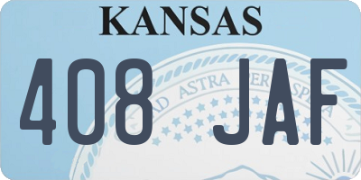 KS license plate 408JAF