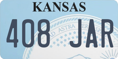 KS license plate 408JAR