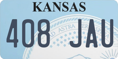 KS license plate 408JAU