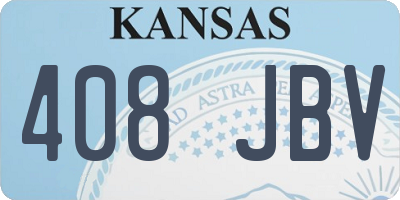KS license plate 408JBV