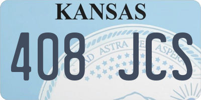 KS license plate 408JCS