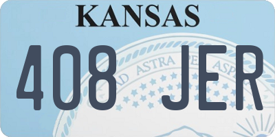 KS license plate 408JER