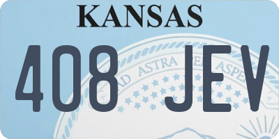 KS license plate 408JEV