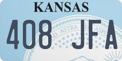 KS license plate 408JFA