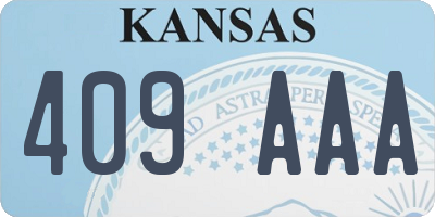 KS license plate 409AAA