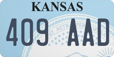 KS license plate 409AAD