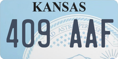 KS license plate 409AAF