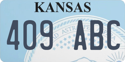 KS license plate 409ABC