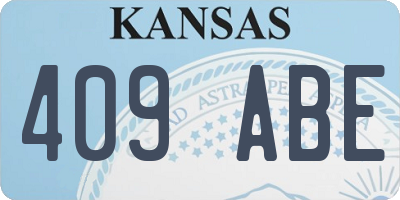 KS license plate 409ABE