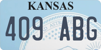 KS license plate 409ABG