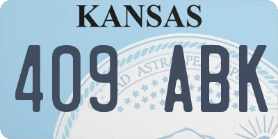 KS license plate 409ABK