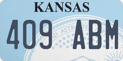 KS license plate 409ABM