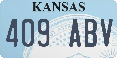 KS license plate 409ABV