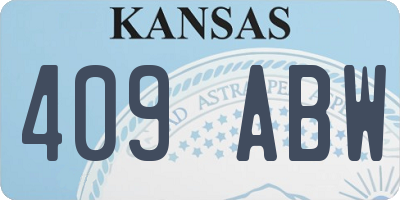 KS license plate 409ABW