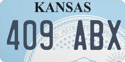 KS license plate 409ABX