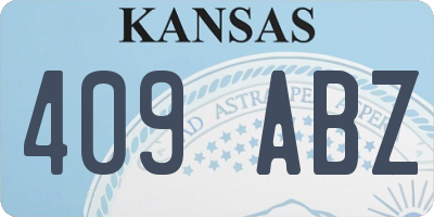KS license plate 409ABZ
