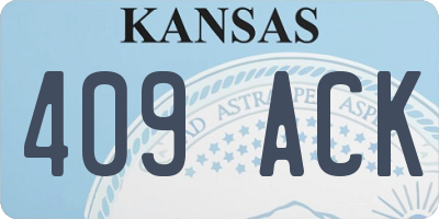 KS license plate 409ACK