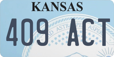 KS license plate 409ACT