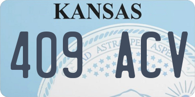 KS license plate 409ACV