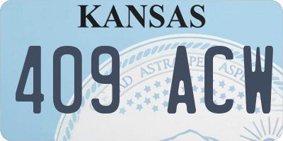 KS license plate 409ACW