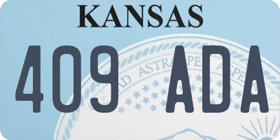 KS license plate 409ADA