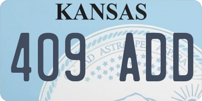 KS license plate 409ADD