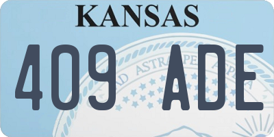 KS license plate 409ADE