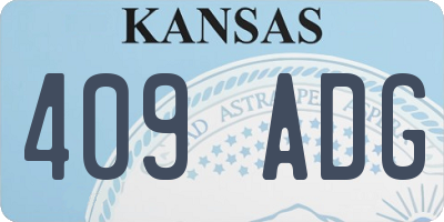 KS license plate 409ADG