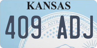 KS license plate 409ADJ