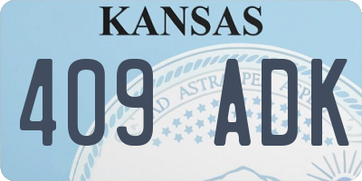 KS license plate 409ADK