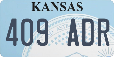 KS license plate 409ADR
