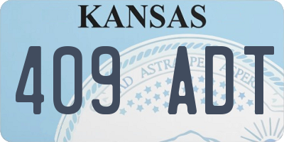 KS license plate 409ADT