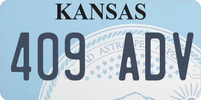 KS license plate 409ADV