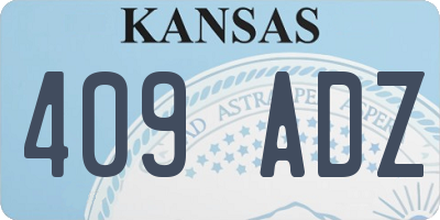 KS license plate 409ADZ