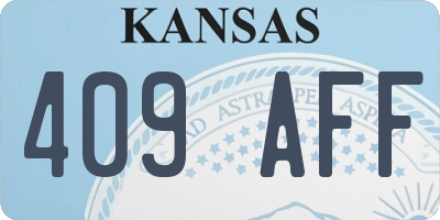 KS license plate 409AFF