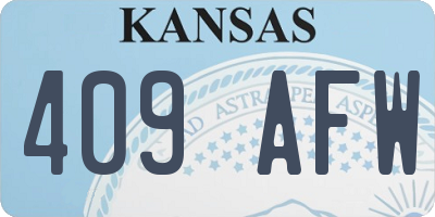 KS license plate 409AFW