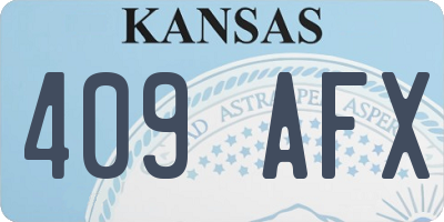 KS license plate 409AFX