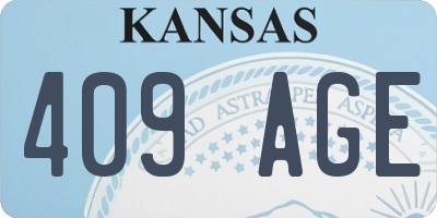 KS license plate 409AGE