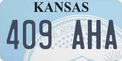 KS license plate 409AHA