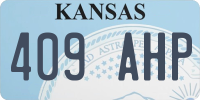 KS license plate 409AHP